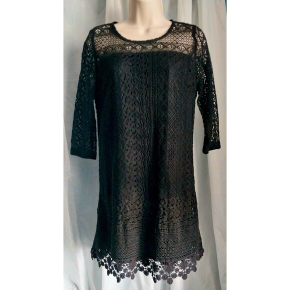 Anthropologie Everly Black Lace Dress Size Medium - Picture 1 of 5